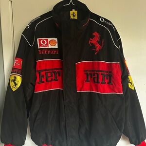 Ferrari Black and Red Bomber Jacket